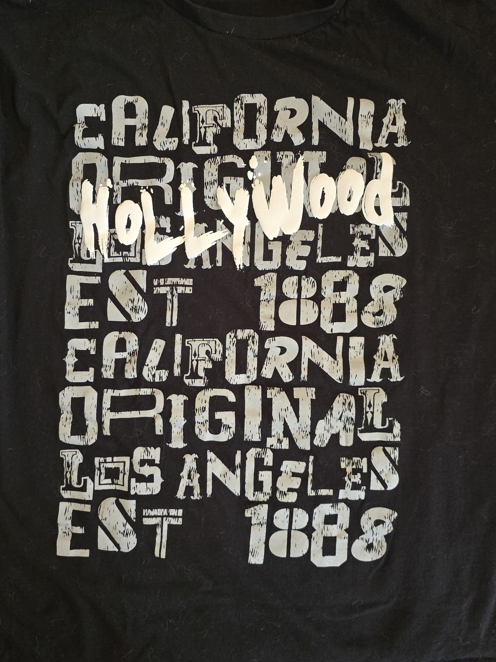 Men's Black Hollywood Graphic Short Sleeve Tee